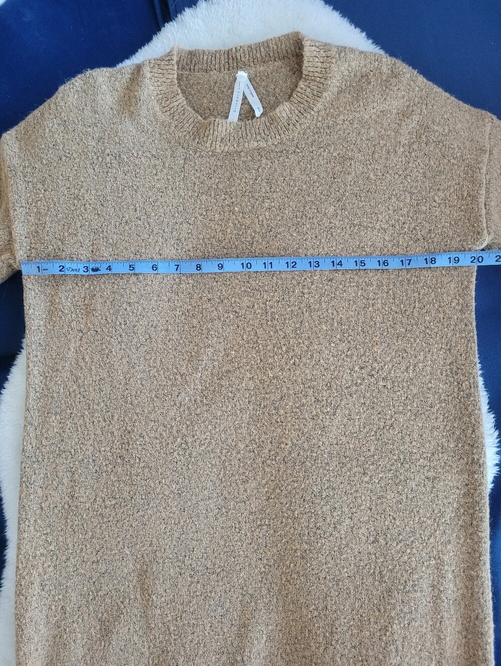 Dreamers By Debut Boucle Swester Dress in Tan Camel Sz S/M - Picture 4 of 6